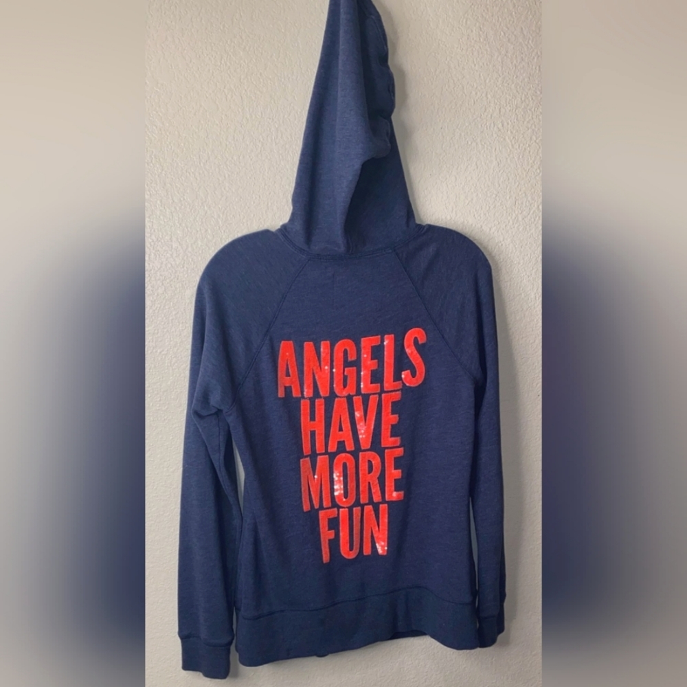 Victoria's Secret "Angels Have More Fun" Hooded Sweat Jacket in Blue